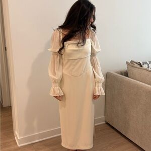 Lichi BLOUSON-SLEEVE BODYCON MIDI DRESS